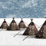 tipis in the snow