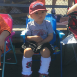 Baby watching soccer