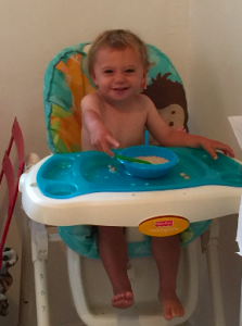 toddler in high chair