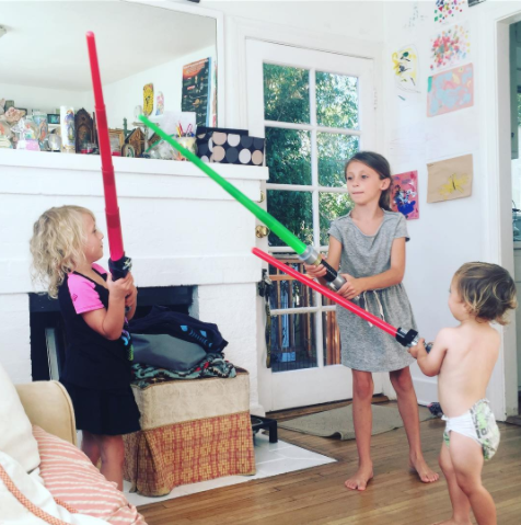 Kids with light sabers
