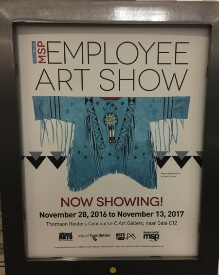 Sign saying employee art show