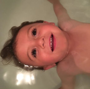 child bathing