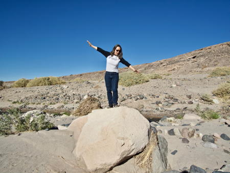Me, standing on top of a boulder in the Atacama Desert