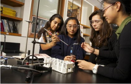 Science classroom in private school with lots of equipment