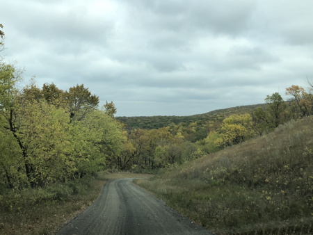 dirt road down a hill