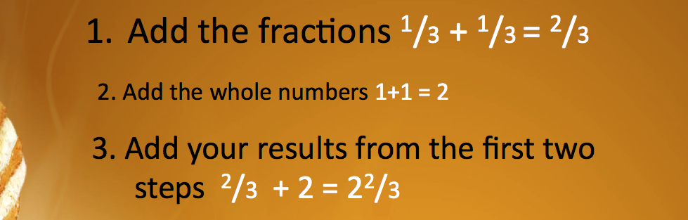 An example of adding fractions from Teachers Pay Teachers site