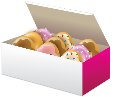 A box of doughnuts, cut into halves, is used to teach fractions on our Teachers Pay Teachers site