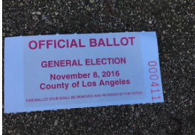 ballot receipt from LA