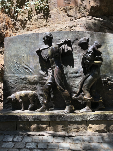 statue in park in Santiago