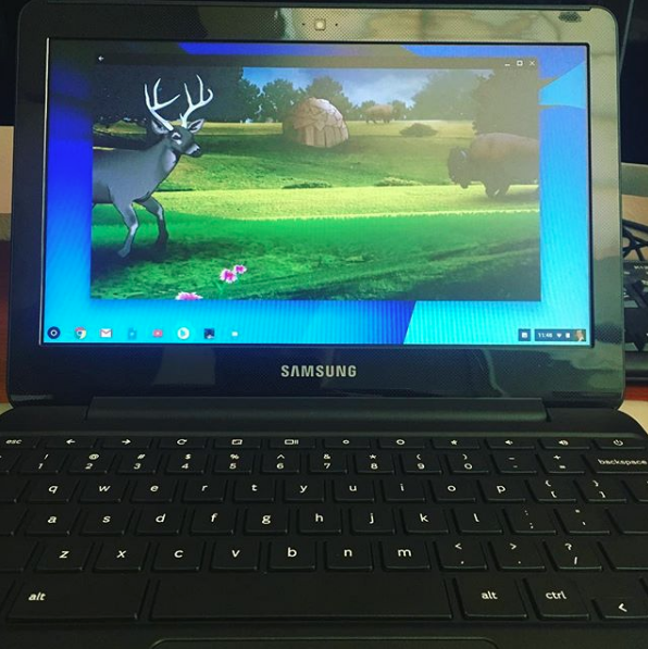 Deer in the woods from Making Camp game on Chromebook