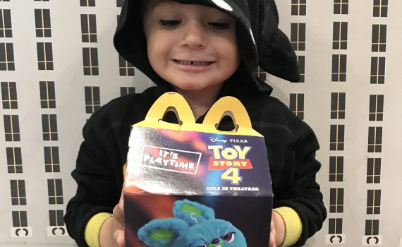 Cal with his first Happy Meal