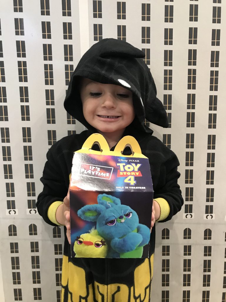 Cal with his first Happy Meal
