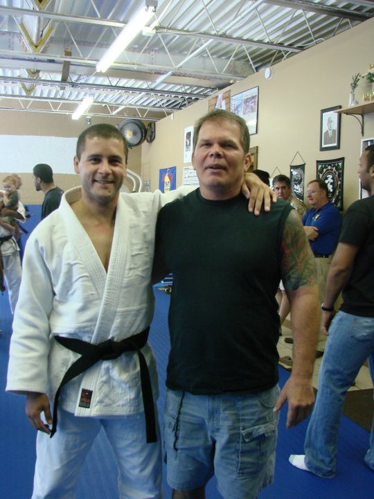 Dave Roman and a judo friend