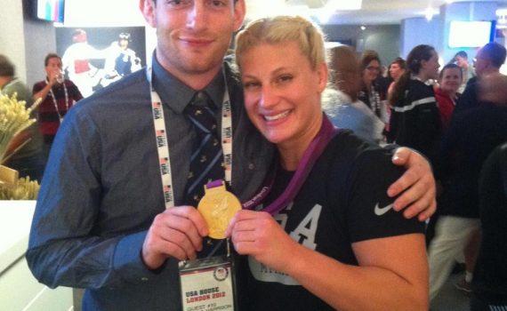 Chris Round, More Than Ordinary podcast guest, with friend and Olympic gold medalist Kayla Harrison
