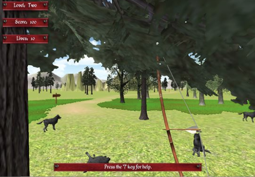 Shooting wolves with arrows is part of our educational games