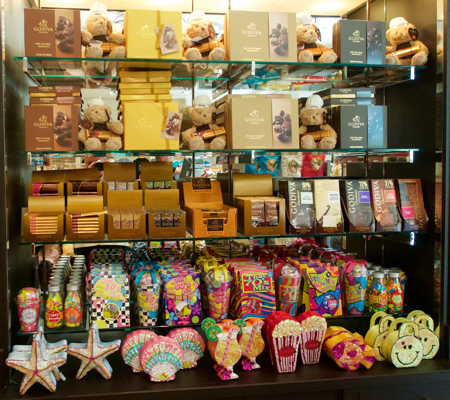 Candy store shelves organized by your type of candy. 