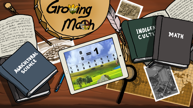 Growing Math: iPad showing math game