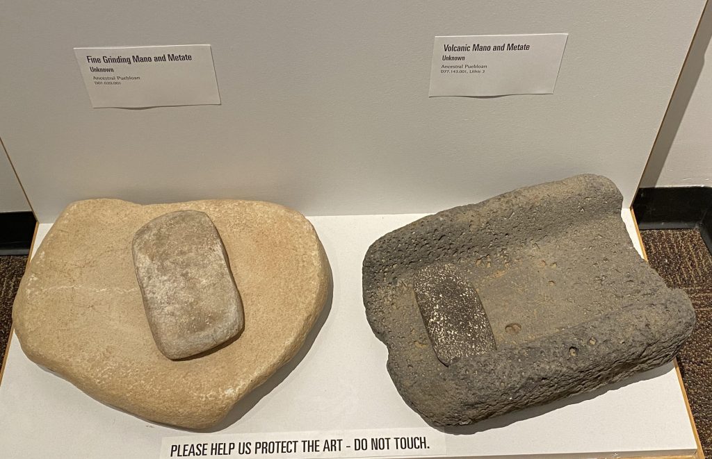 mano and metate stones from Puebloan cultures