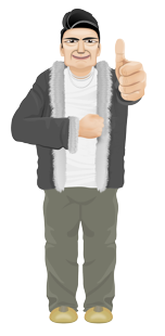 Uncle with thumbs up